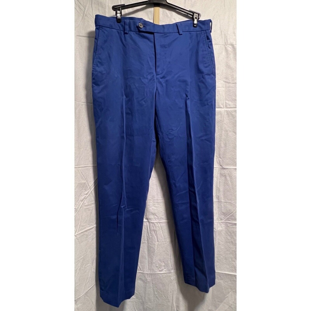 Brooks Brothers Milano Blue Chino Pants Flat Front Casual 36x34